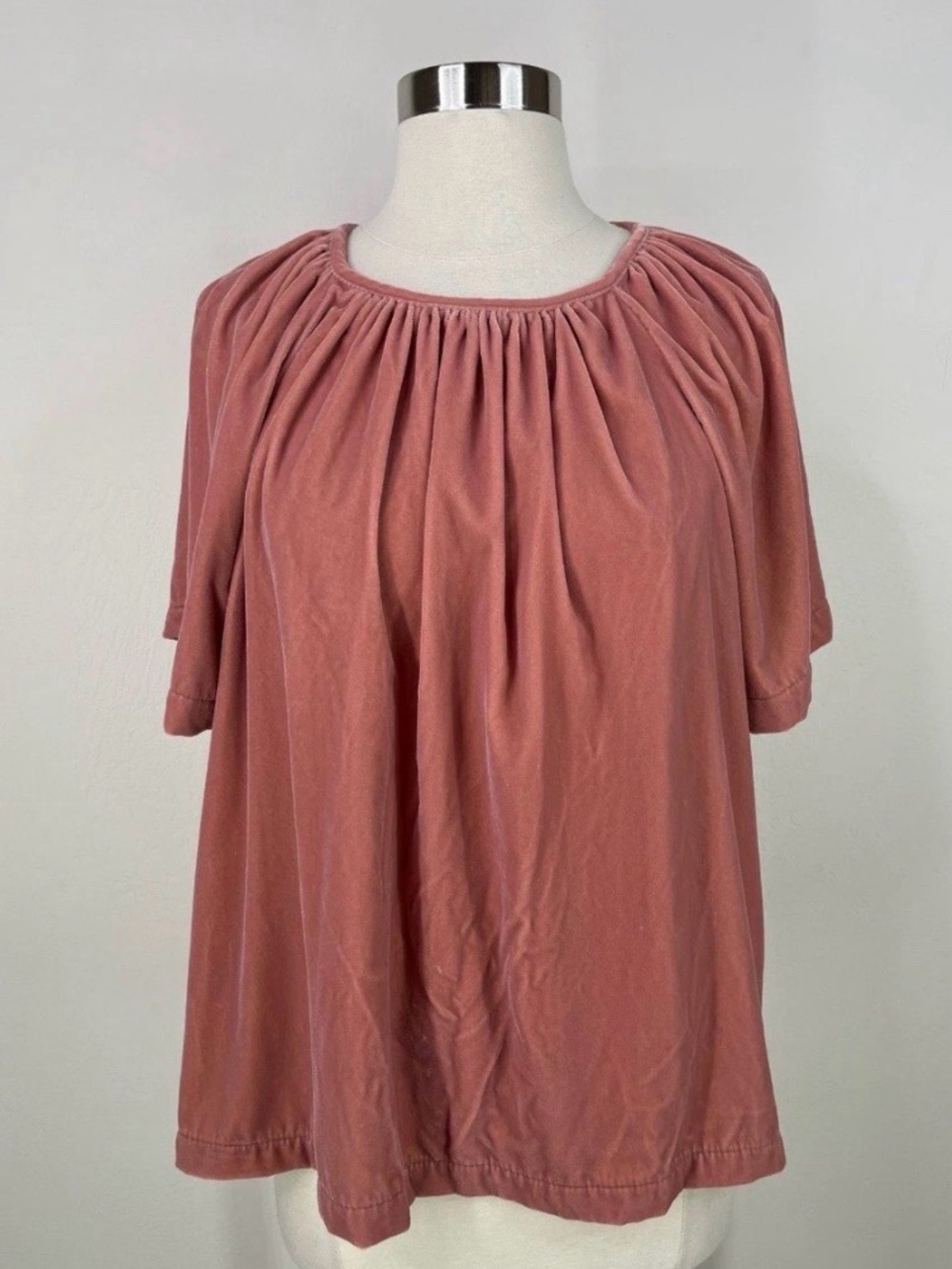 Old Navy Gathered Neck Short Sleeve Top - Rose Mauve